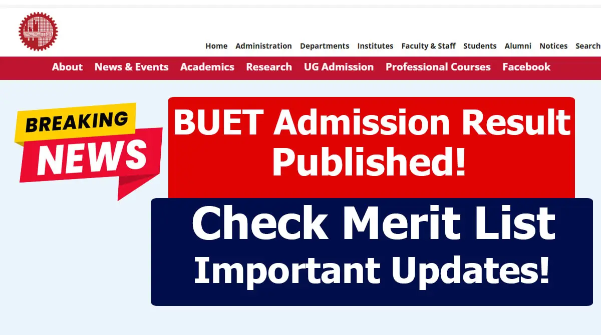 BUET Admission Result 2026