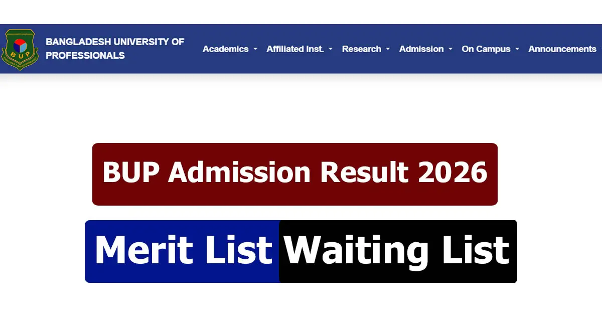 BUP Admission Result 2026: FASS, FBS Merit List