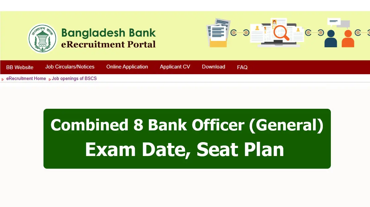 Combined 8 Bank Officer Exam Seat Plan and Schedule Announced