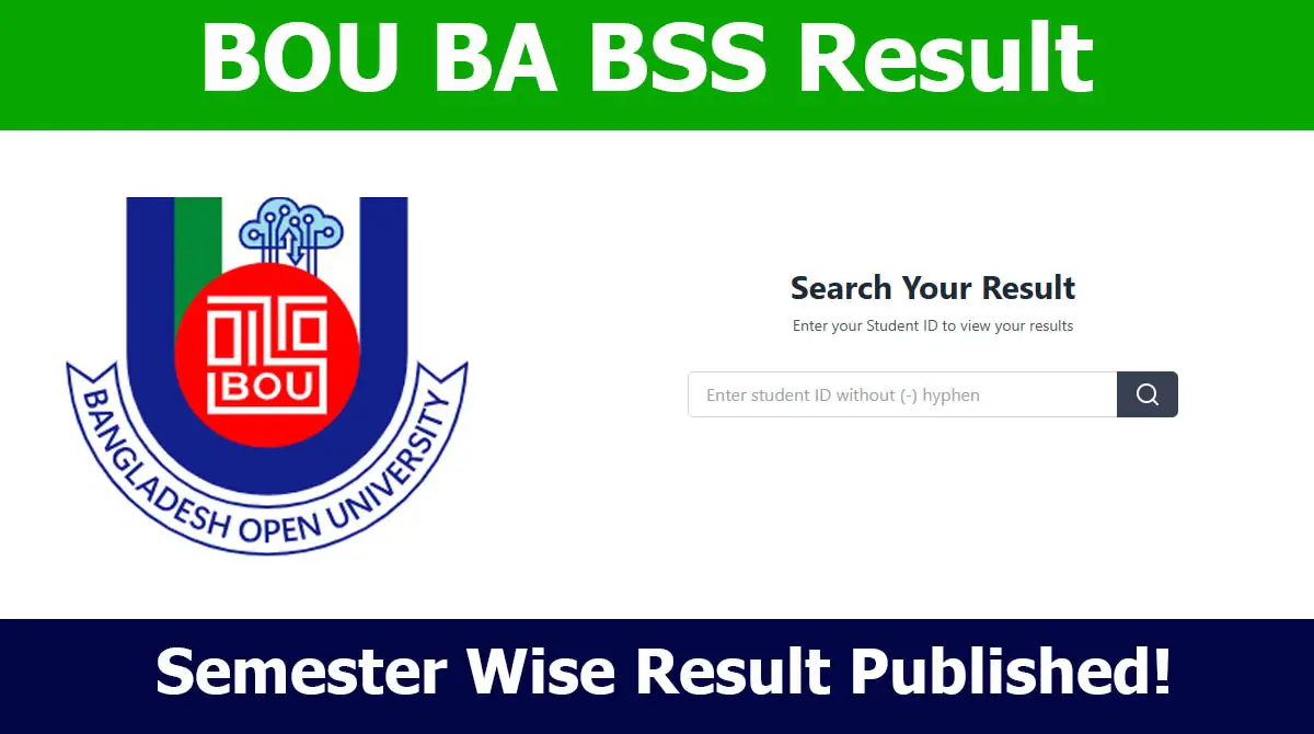 BOU BA BSS Result 2026: Semester Wise Result Online, SMS