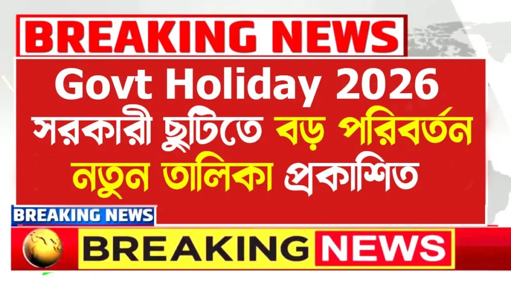 Revised Govt Holiday List 2026