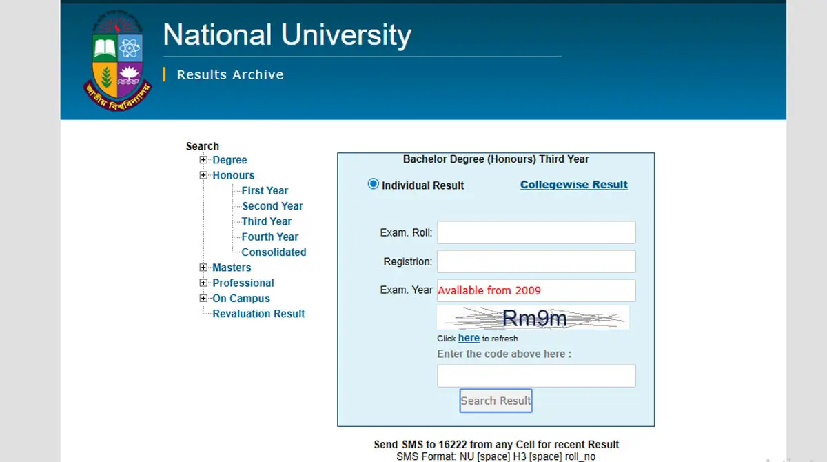 Honours 3rd Year Result 2026