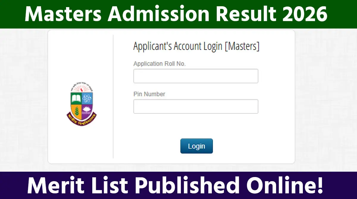 Masters Admission Result 2026 Published, Check Online at www.nu.ac.bd/admissions Masters Admission Result 2026