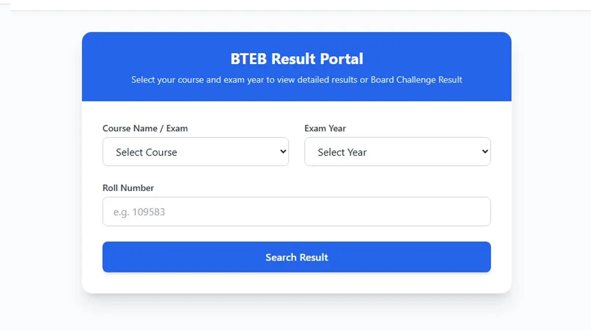 BTEB Board Challenge Result 2026
