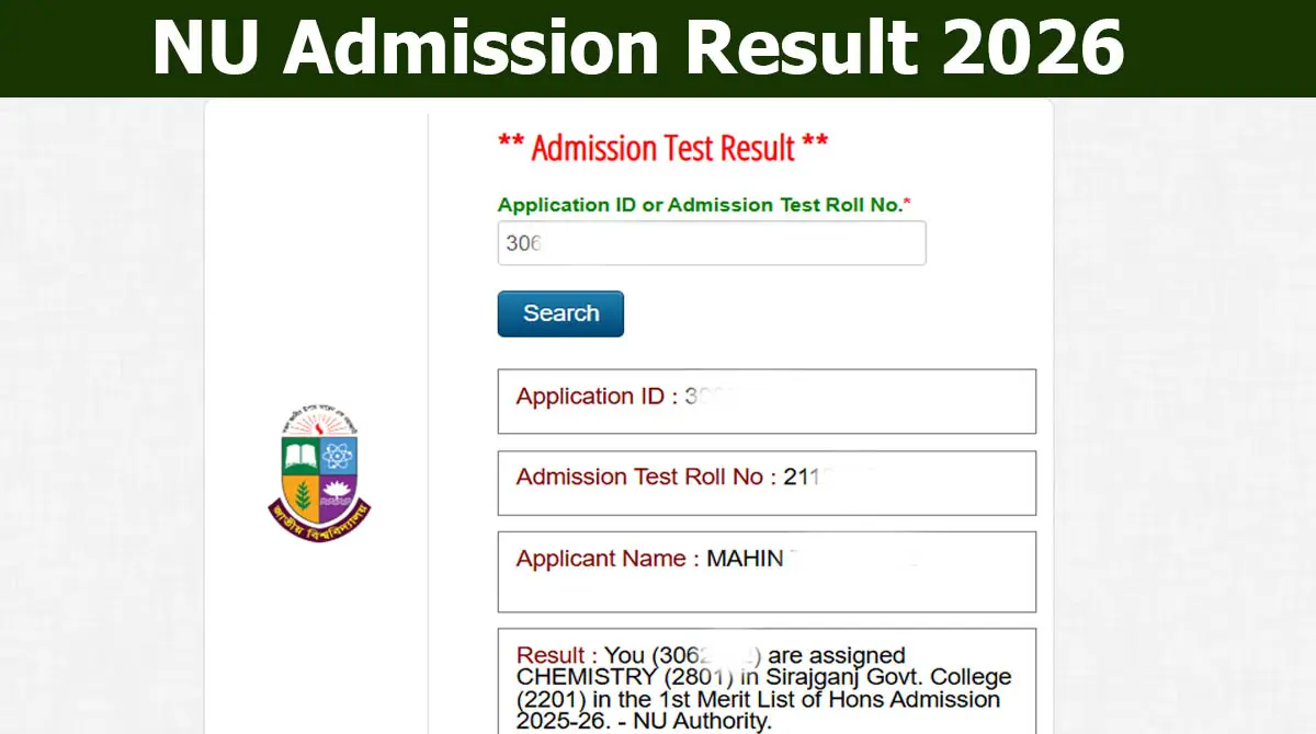 NU Honours Admission Result 2026