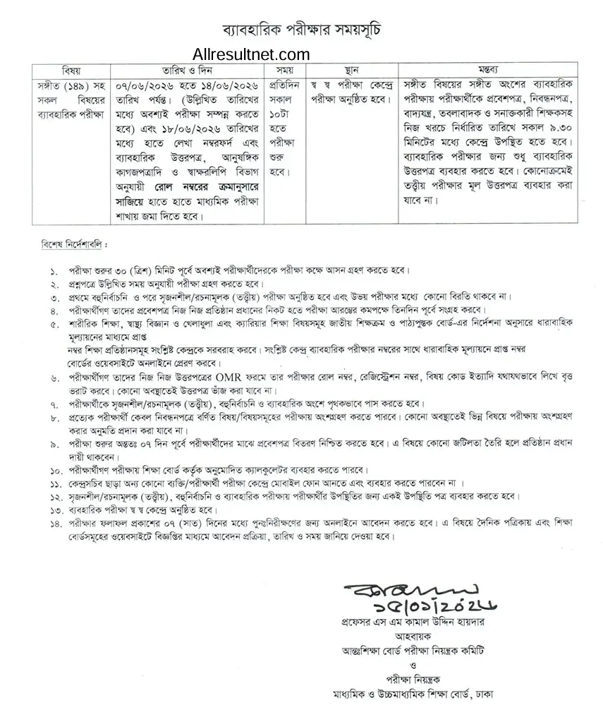 SSC Practical Exam Routine 2026